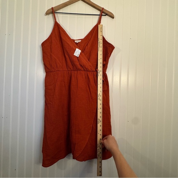 Maurice’s Textured Gauze V Neck Tulip Hem Wrap Mini Dress 100% Cotton Size XL - Picture 13 of 13